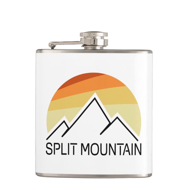 Split Mountain California Retro Flask (Front)