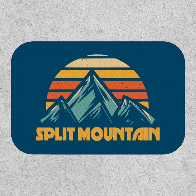 Split Mountain California Retro Turquoise Patch (Front)