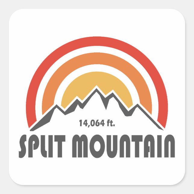 Split Mountain California Square Sticker (Front)