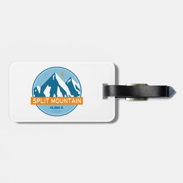 Split Mountain California Stars Moon Luggage Tag (Back Horizontal)