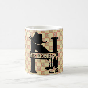 Split 'N' Cowboy Monogram Coffee Mug