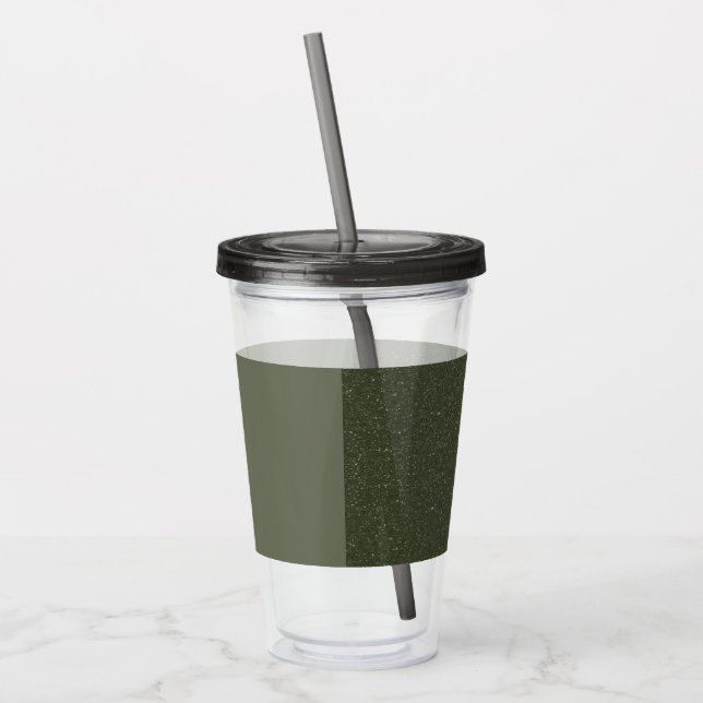 Split-Noise Moss Green Acrylic Tumbler – Customize (Left)