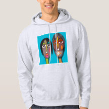 "Split Personalities" Abstract Face Art Hoodie