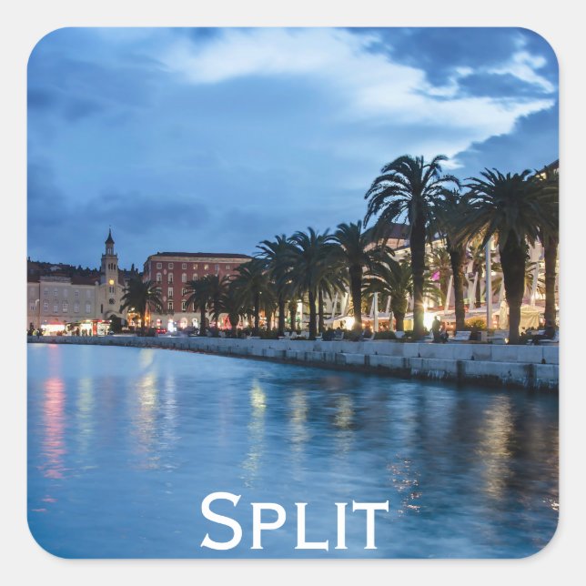 Split promenade in Croatia Square Sticker (Front)