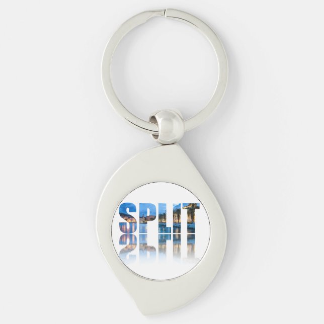 Split promenade text in Croatia Keychain (Front)