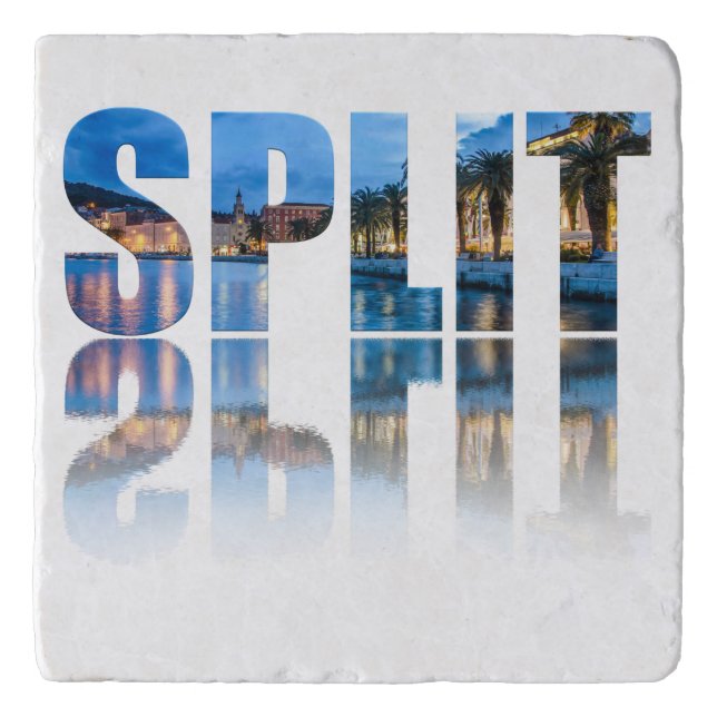 Split promenade text in Croatia Trivet (Front)