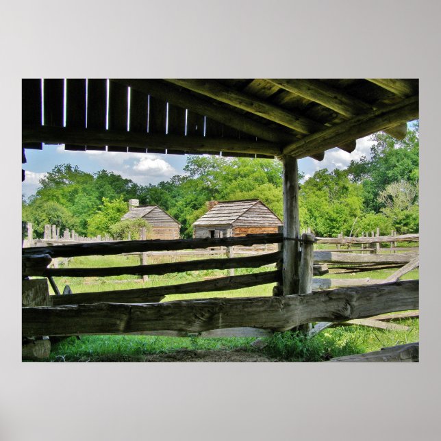 Split Rail Fence and Barn Poster (Front)