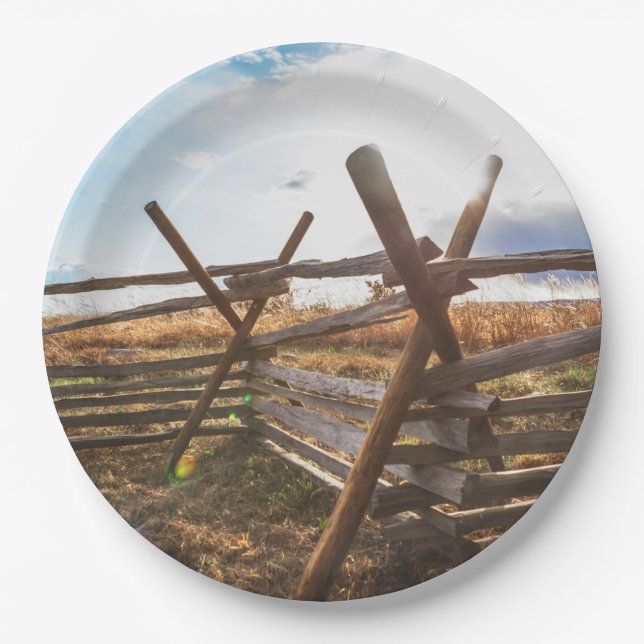 Split Rail Fence at Gettysburg Paper Plates (Front)