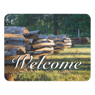 Split Rail Fence Welcome Door Sign