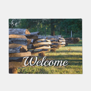 Split Rail Fence Welcome Doormat