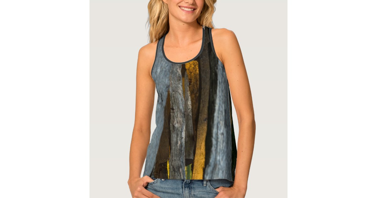 Split Rail Texture Tank Top | Zazzle