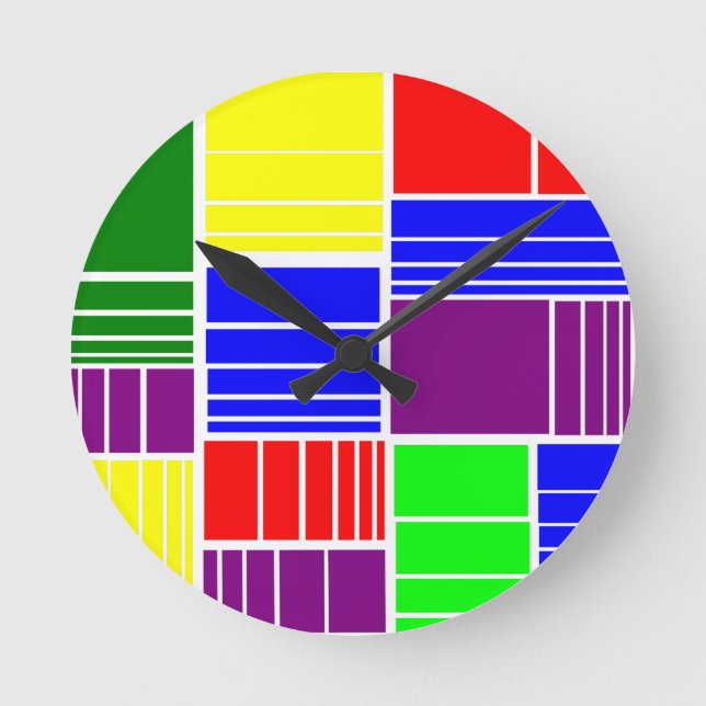 Split Rectangles Round Clock (Front)
