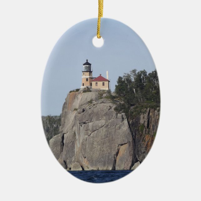 split rock light house ceramic ornament (Front)
