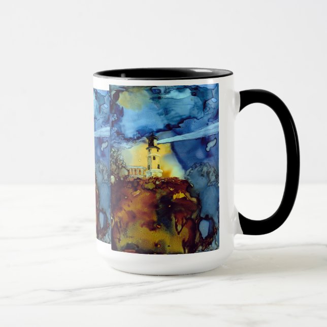 Split Rock Lighthouse At Night Mug (Right)