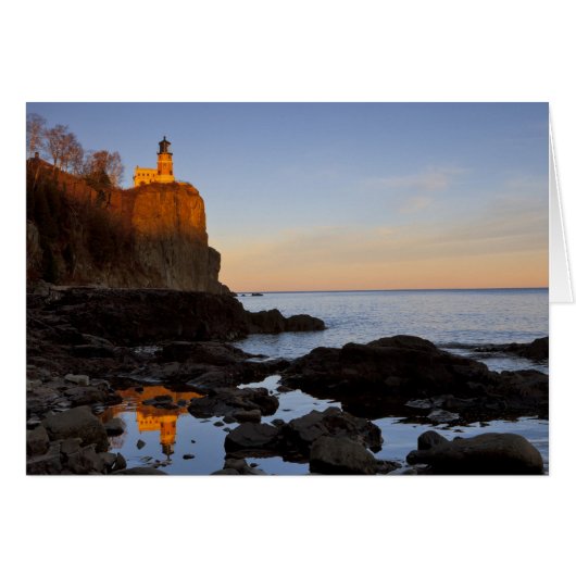 Split Rock Lighthouse at sunset near Two Cards (Front Horizontal)