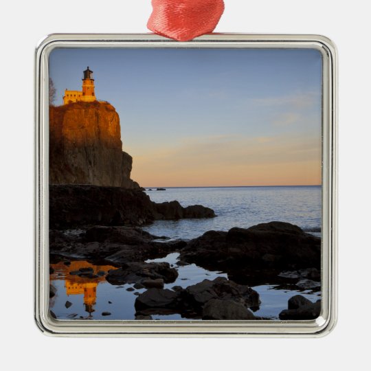 Split Rock Lighthouse at sunset near Two Metal Ornament