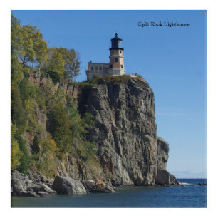 Split Rock Lighthouse from beach acrylic wall art