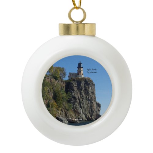 Split Rock Lighthouse from beach ornament