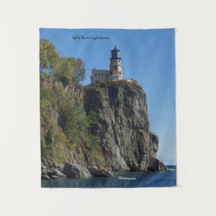 Split Rock Lighthouse from beach tapestry