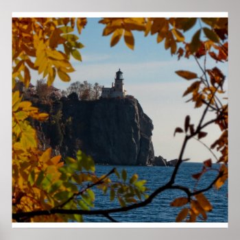 Split Rock Lighthouse In Autumn Poster by lighthouseenthusiast at Zazzle