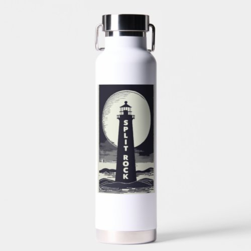 Split Rock Lighthouse Minnesota Moon Water Bottle