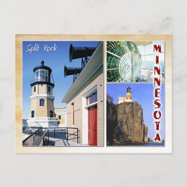 Split Rock Lighthouse, Minnesota (multiview) Postcard (Front)