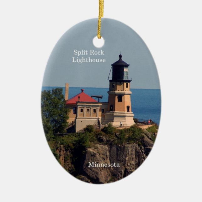 Split Rock Lighthouse orval ornament (Front)