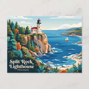 Split Rock Lighthouse State Park USA Postcard