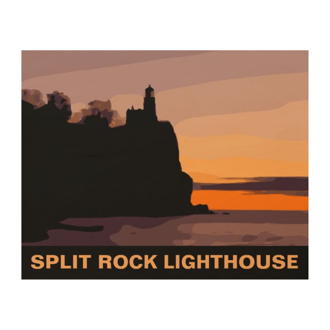 SPLIT ROCK LIGHTHOUSE WOOD WALL ART (Front)