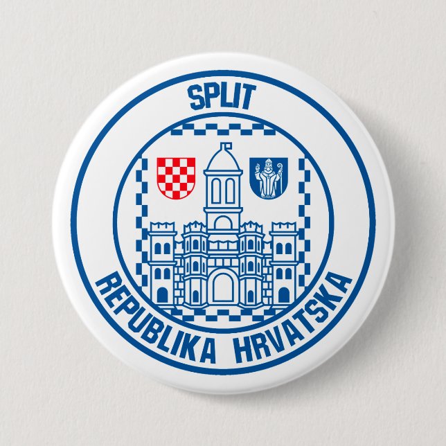 Split Round Emblem Button (Front)