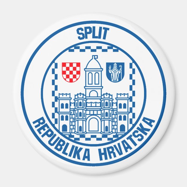 Split Round Emblem Magnet (Front)