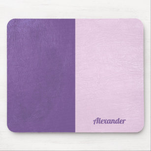 Split-screen purple & pink faux leather texture mouse pad
