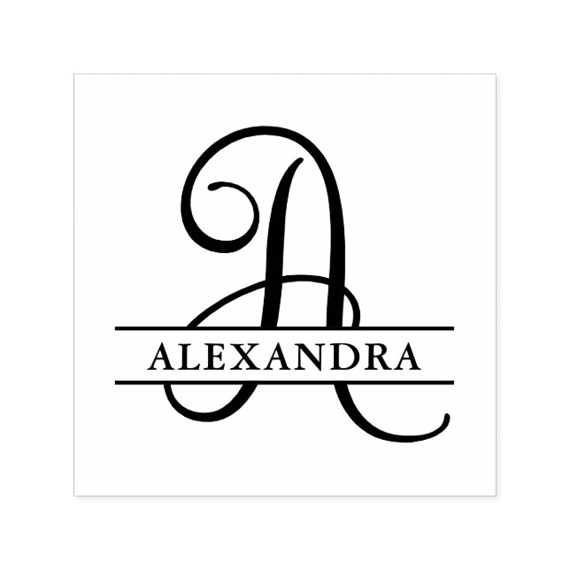Split Script Monogram Name For Letter A Self-inking Stamp (Design)