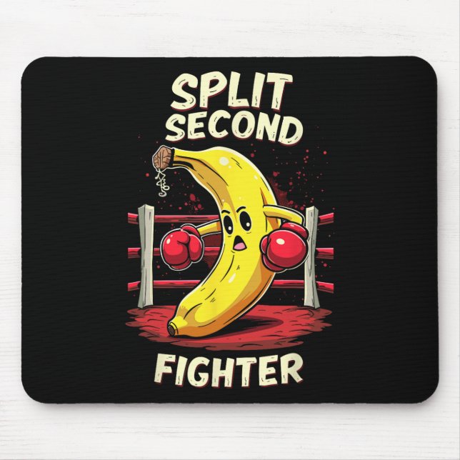 Split Second Fighter Muay Thai Mma Boxing Banana  Mouse Pad (Front)