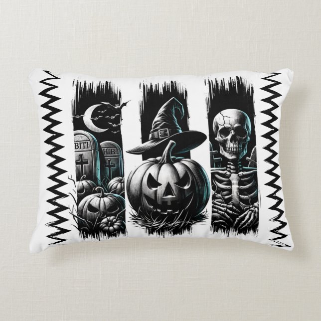 Split Shadows – A Trio of Terror Accent Pillow (Front)