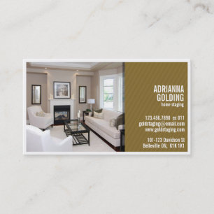 Split Staging with Photo - Brown Business Card