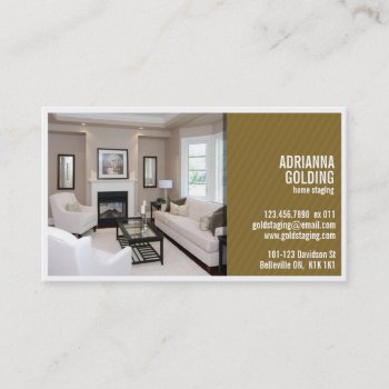 Split Staging With Photo - Brown Business Card by fireflidesigns at Zazzle