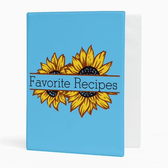 Split Sunflower Favorite Recipes Mini Binder (Front/Inside)