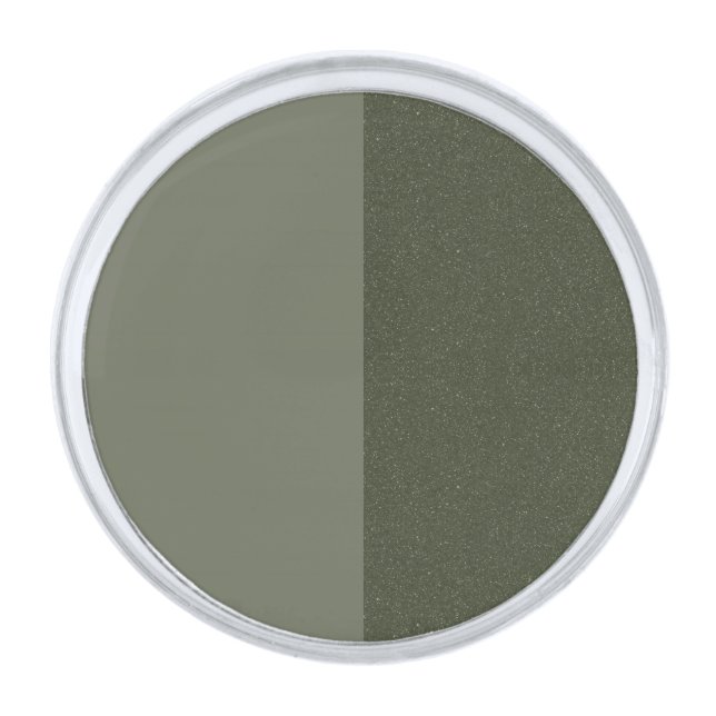 Split-Texture Moss Green Circle Lapel Pin (Custom) (Front)