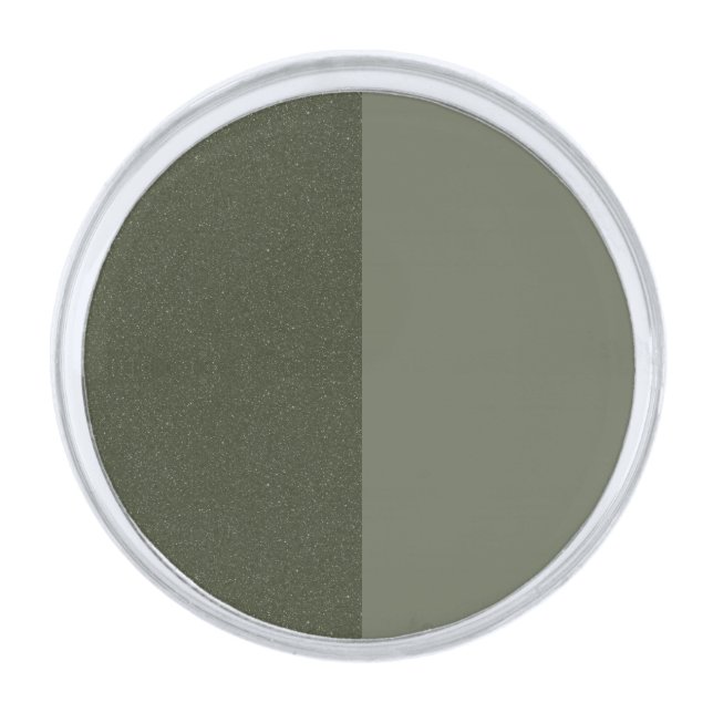 Split-Texture Moss Green Circle Lapel Pin (Custom) (Front)