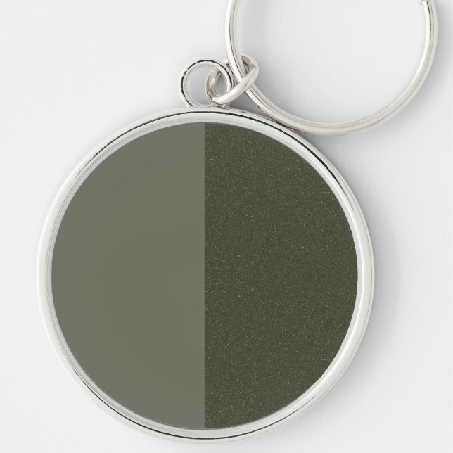 Split-Texture Moss Green Keychain – Customizable (Front)
