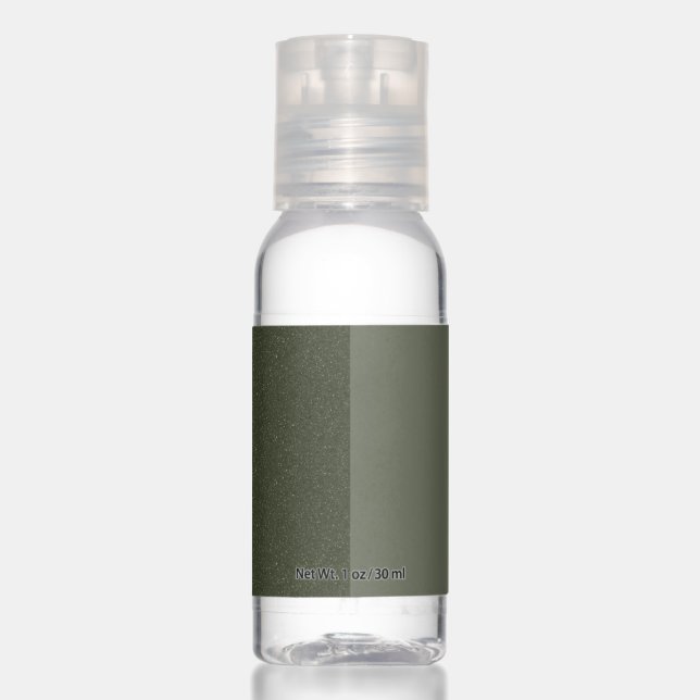 Split-Texture Moss Green Travel Bottles (Custom) Hand Sanitizer (Front)