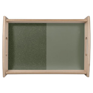 Split-Texture Moss Green Wooden Tray – Customize