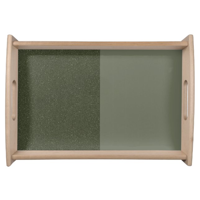Split-Texture Moss Green Wooden Tray – Customize (Front)