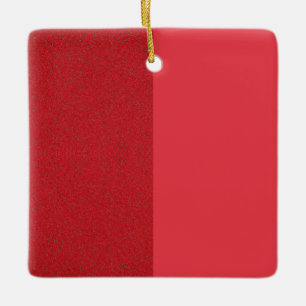 Split Texture Red Holiday Ornament – Customizable
