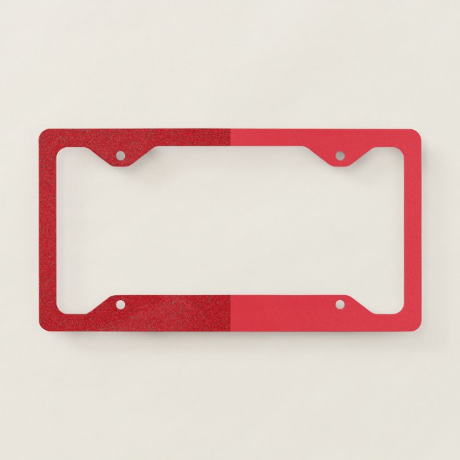 Split-Texture Tomato Red License Plate Frame (Front)