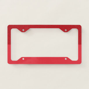 Split-Texture Tomato Red License Plate Frame