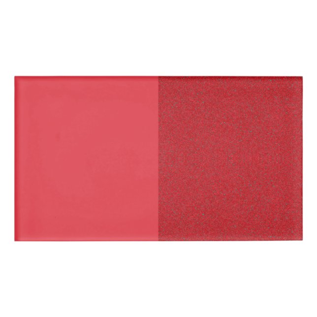 Split-Texture Tomato Red Name Tag – Customizable (Front)