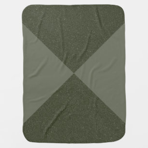 Split Tone Modern Baby Blanket – Moss Green X