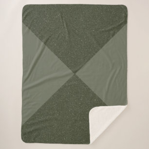 Split Tone Moss Green Sherpa Blanket